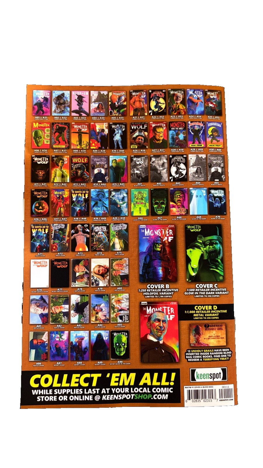 Mark Spears Monster and the Wolf #1 A83 Blind Bag Night of the Living Dead 1:700 69 UK Comic Exclusives & Rare Variants – Foils & Incentives | Redsters Comics Redsters Comics Redsters Comics