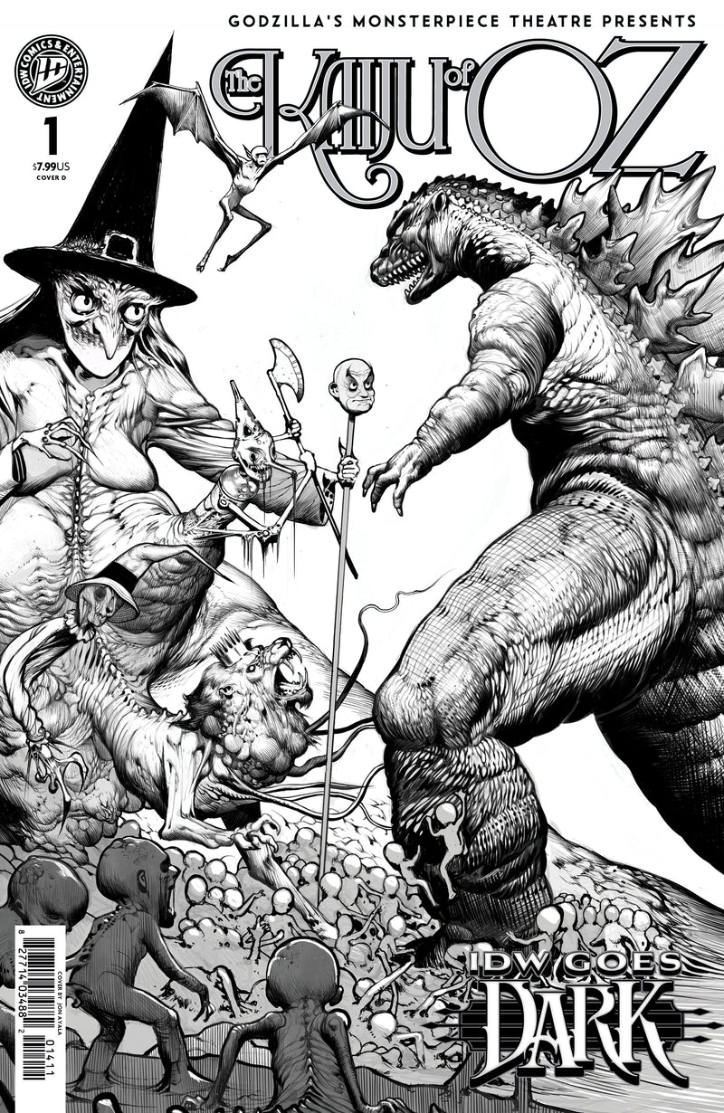 Godzilla'S Monsterpiece Theatre Presents: The Kaiju of Oz Cover D Ayala IDW Goes Dark Variant