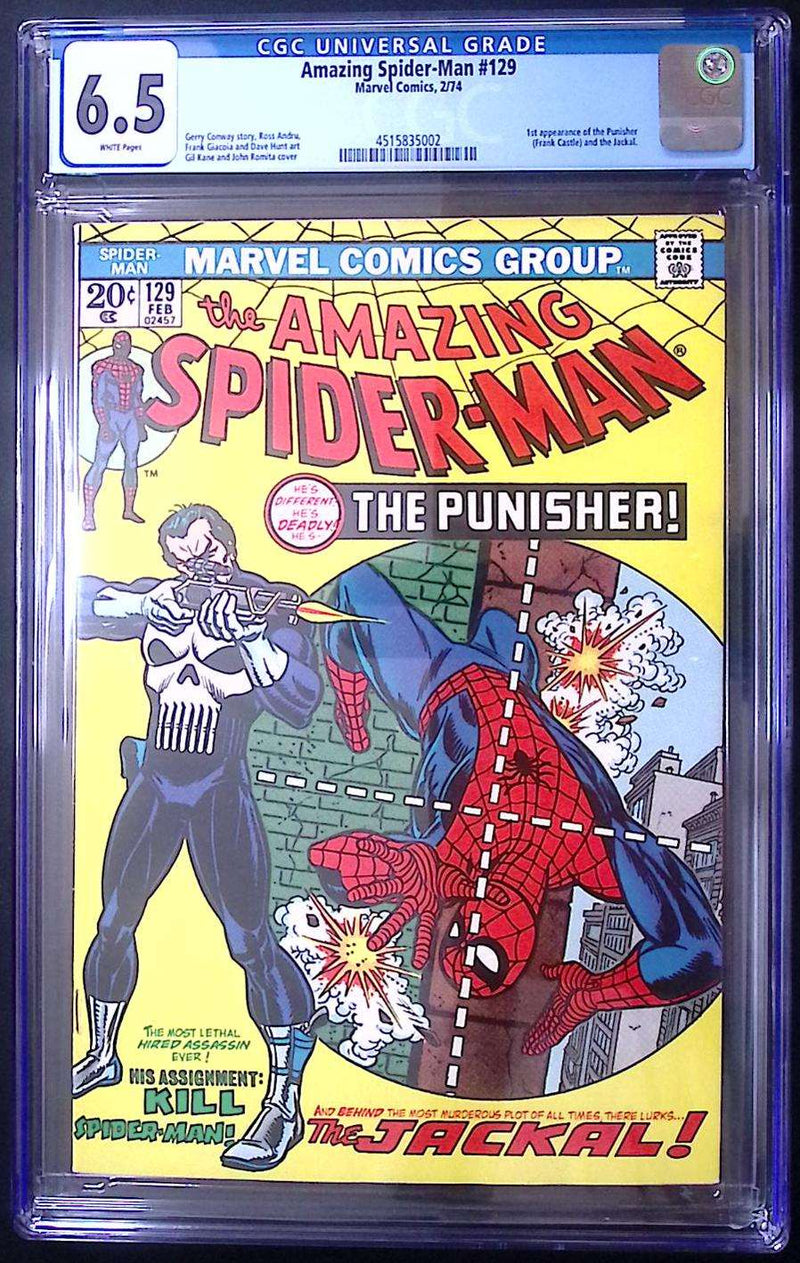 Amazing Spider-Man #129 CGC 6.5 White Pages – 1st Appearance of The Punisher