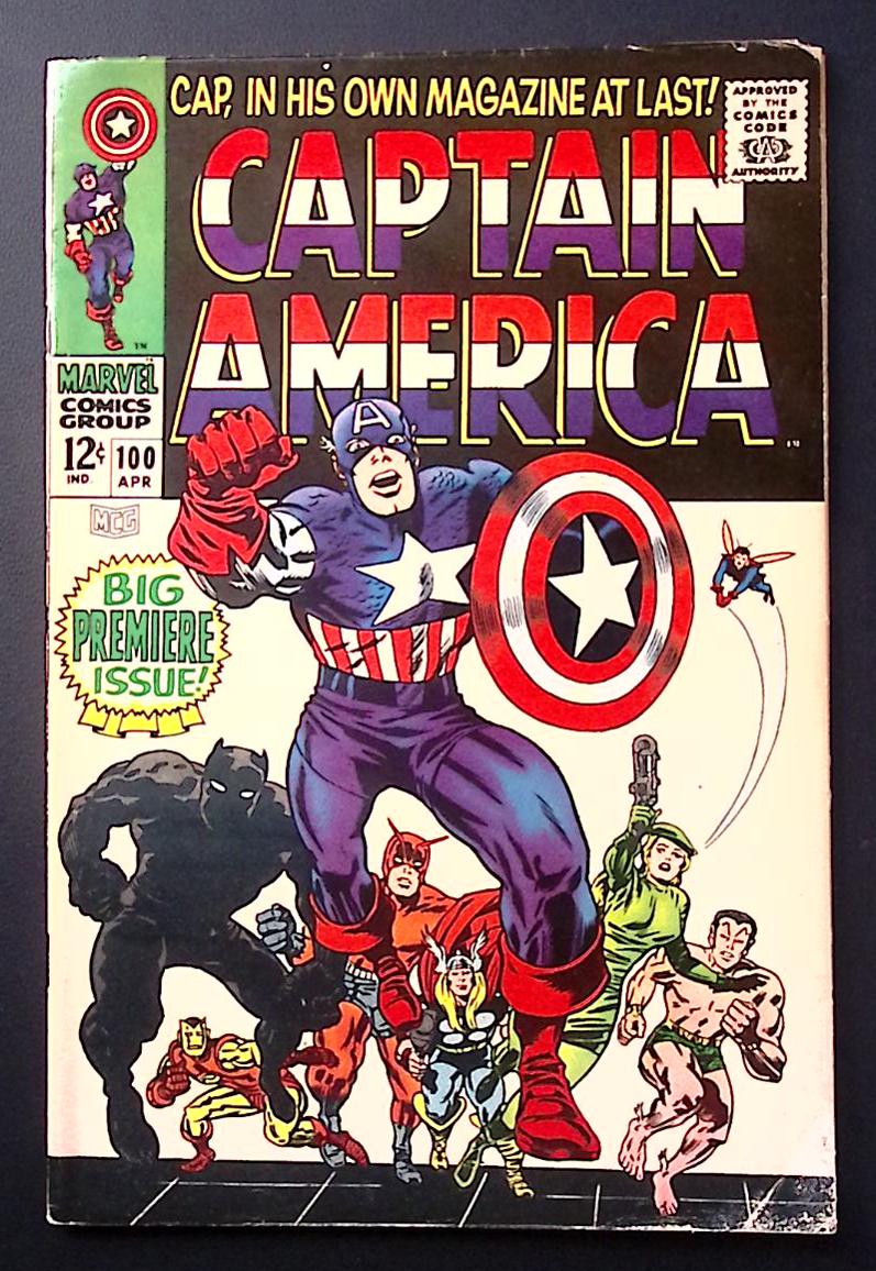 Captain America #100 (1968) VG+ – First Silver Age Solo Title
