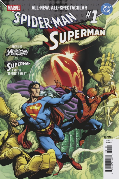 DC/Marvel: Spider-Man/Superman #1 Gary Frank Mysterio vs Superman Variant