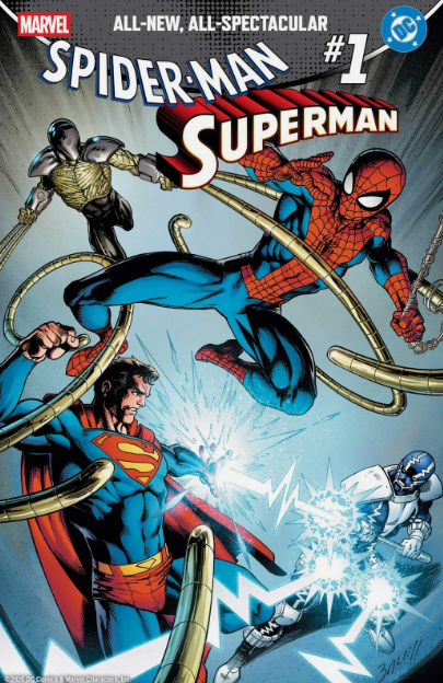 DC/Marvel: Spider-Man/Superman #1 Mark Bagley Foil Variant comic book cover