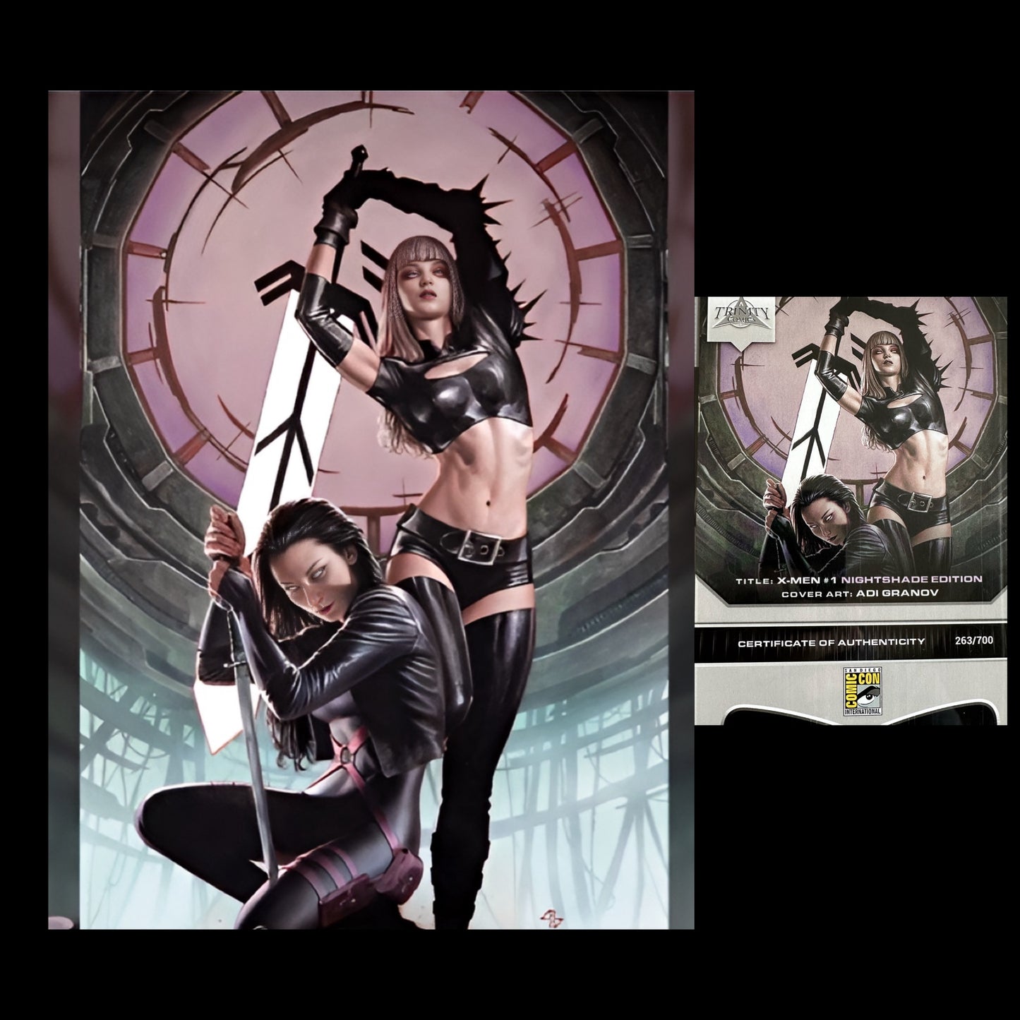 X-MEN #1 ADI GRANOV SDCC PSYLOCKE MAGIK VIRGIN VARIANT LTD 700 NM comic cover | Redsters Comics UK