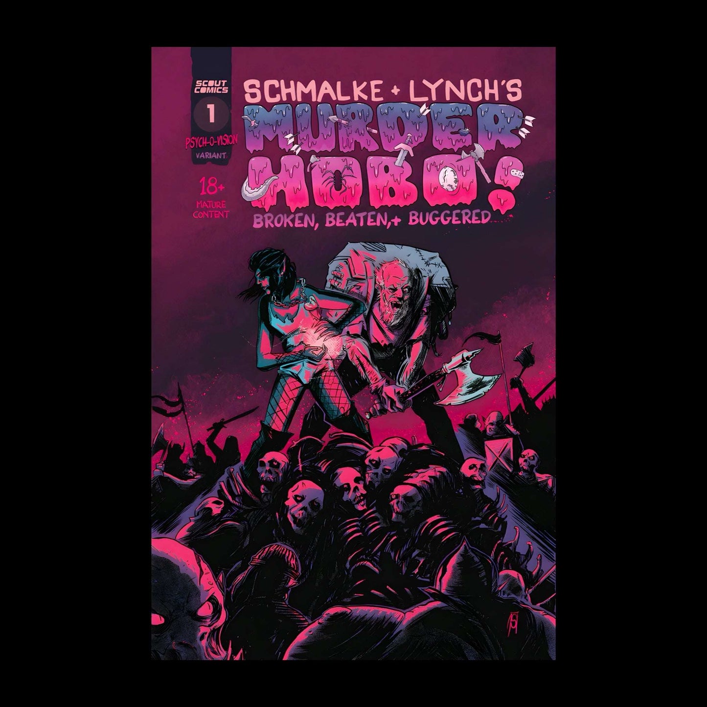 MURDER HOBO #1 - PSYCH-O-VISION DIRECT RETAIL COVER 17 Modern Comics, Marvel/D.C & Indie Hits Redsters Comics Redsters Comics