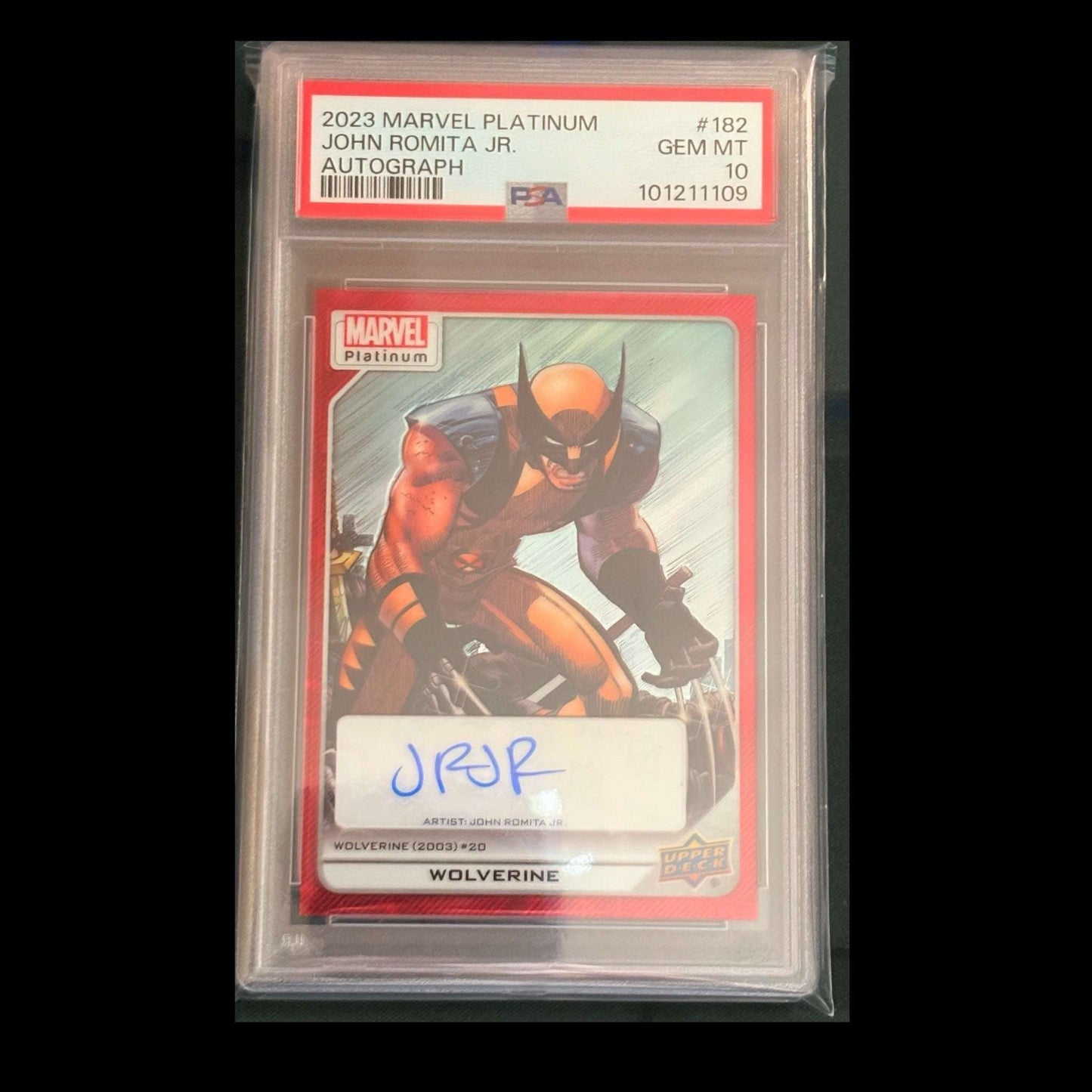 2023 Marvel Platinum Red Rainbow Wolverine John Romita Jr Auto PSA 10 500 Trading card Graded Marvel Cards – PSA, CGC & Rare Inserts Redsters Comics Redsters Comics