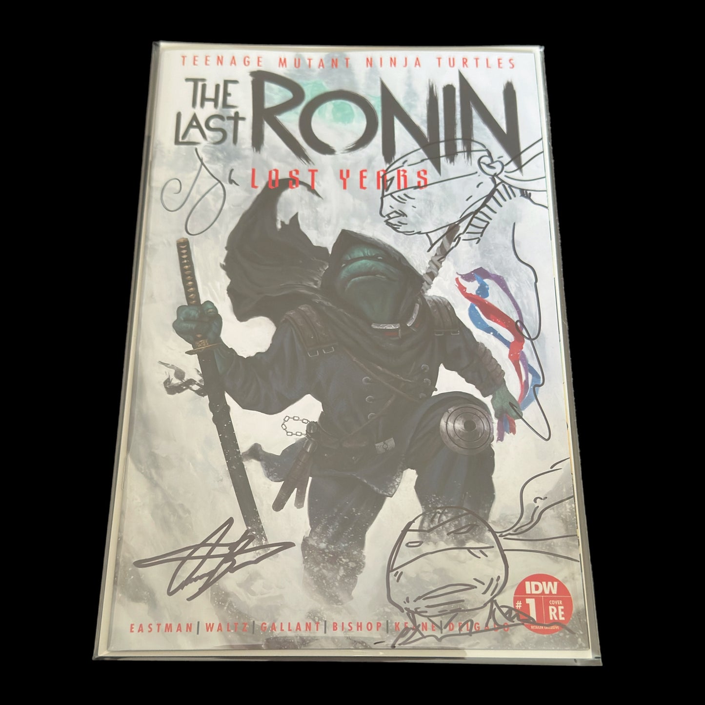TMNT: THE LAST RONIN LOST YEARS #1 TRIPLE SIGNED DOUBLE SKETCHED WITH COA comic cover | Redsters Comics UK