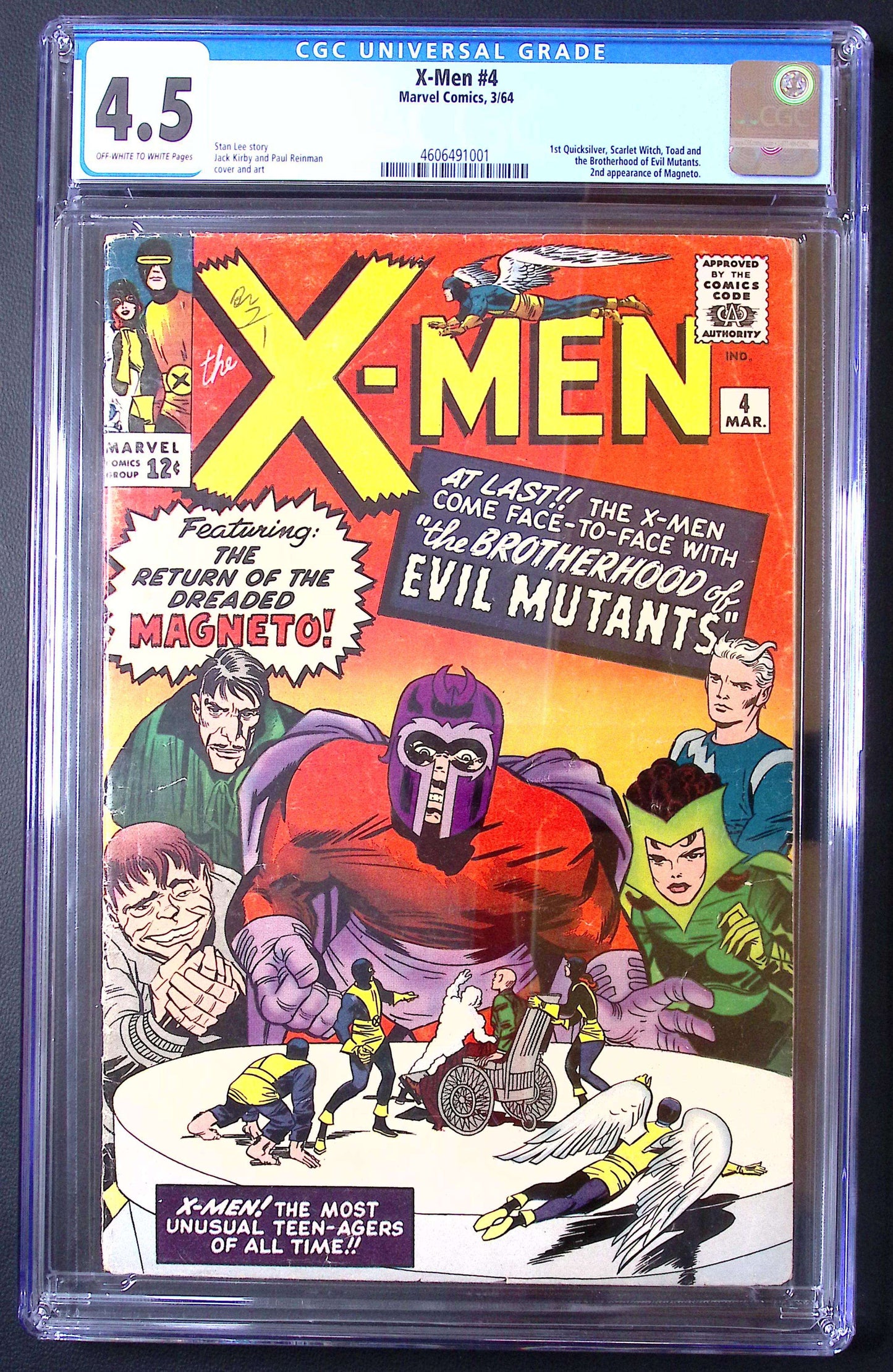 X-Men #4 CGC 4.5 Marvel Comics 1964 1st Appearance Quicksilver & Scarlet Witch 1250 CGC Graded Comics for Sale in the UK Redsters Comics Redsters Comics
