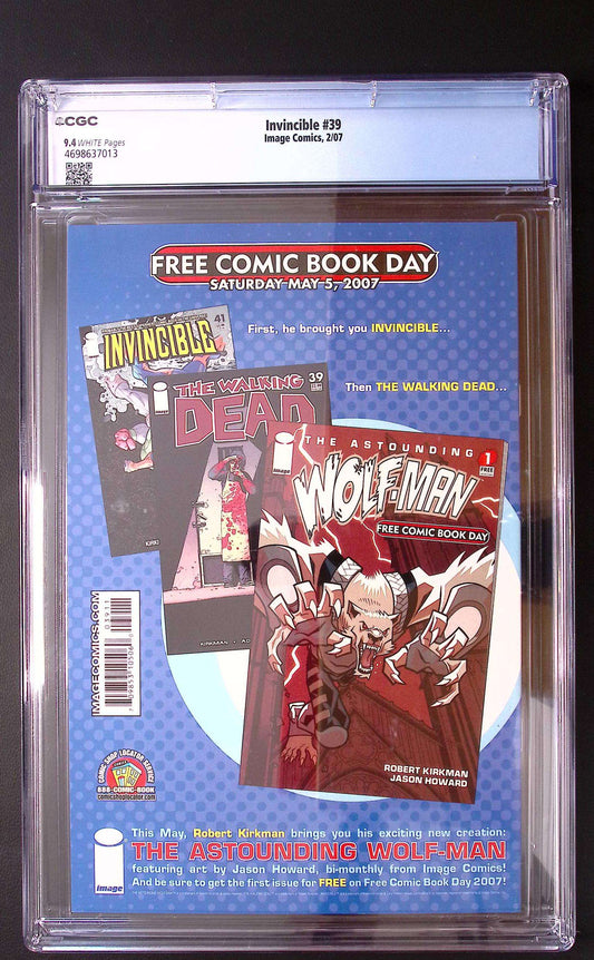 Invincible #39 CGC 9.4 – Image Comics 2007 | Robert Kirkman 55 CGC Graded Comic CGC Graded Comics UK | Buy Certified CGC Slabbed Comics Image Comics Redsters Comics