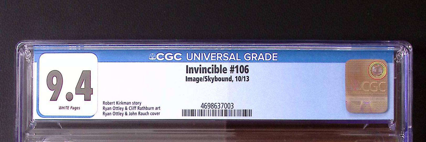 Invincible #106 CGC 9.4 – 1st Thresha & Volcanikka Cameo | Image Comics 2013 60 CGC Graded Comic CGC Graded Comics UK | Buy Certified CGC Slabbed Comics Image Comics Redsters Comics