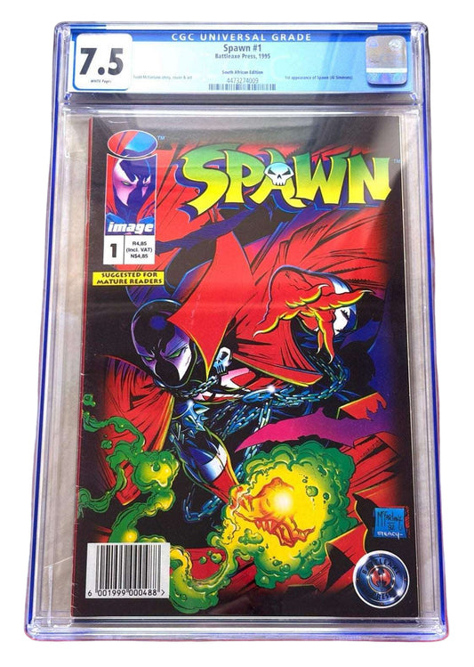 Spawn #1 (1995) CGC 7.5 | South African Edition | 1st App 400 CGC Graded Comics for Sale in the UK Redsters Comics Redsters Comics