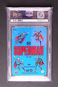 Upper Deck DC Preview Red Superman #P-1 11gg PSA 7 160 Graded Comic Cards UK | PSA 10 & CGC Marvel Cards For Sale Redsters Comics Redsters Comics