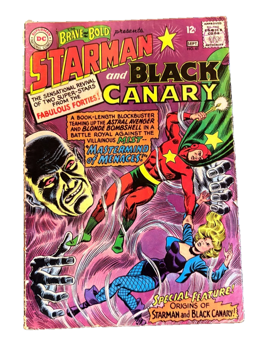 BRAVE AND THE BOLD #61 VG+ SEPT 1965 BLACK CANARY & STARMAN ORIGIN DC 39 Vintage Comics UK | Key Marvel & DC Issues from Silver & Bronze Age Redsters Comics Redsters Comics
