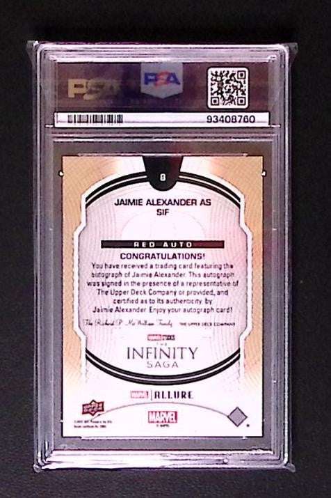 MARVEL ALLURE JAIMIE ALEXANDER AUTOGRAPH RED RAINBOW PSA 9 325 Graded Comic Cards UK | PSA 10 & CGC Marvel Cards For Sale Redsters Comics Redsters Comics