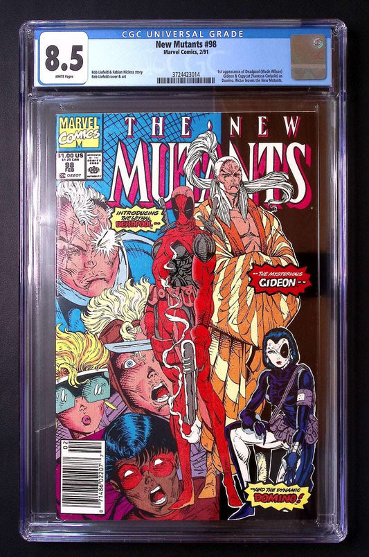 The New Mutants #98 CGC 8.5 Newsstand WP (Marvel 1991) 1st Appearance Deadpool 335 CGC Graded Comics for Sale in the UK Redsters Comics Redsters Comics