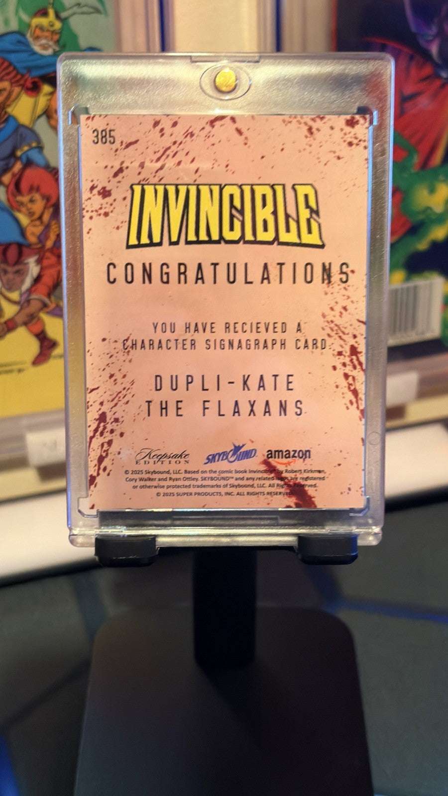 INVINCIBLE Laser Signagraph Dupli-Kate /The Flaxans 1/1 225 Graded Comic Cards UK | PSA 10 & CGC Marvel Cards For Sale Redsters Comics Redsters Comics