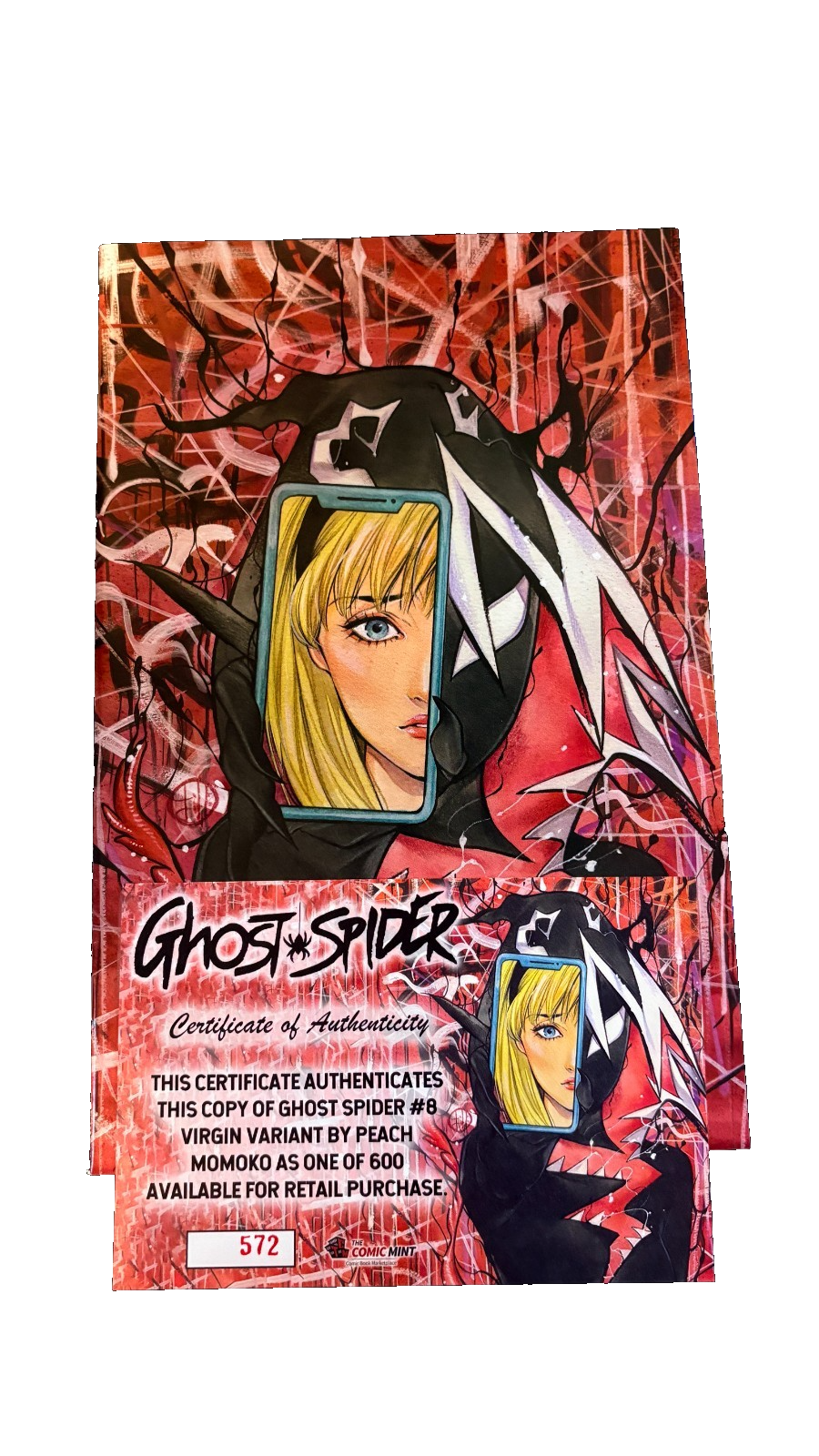 Ghost-Spider #8 Peach Momoko Gwenom Virgin Variant LTD 600 COA 69 UK Comic Exclusives & Rare Variants – Foils & Incentives | Redsters Comics Redsters Comics Redsters Comics