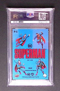 Upper Deck DC Preview Blue Superman #P-1 PSA 8 75 Graded Comic Cards UK | PSA 10 & CGC Marvel Cards For Sale Redsters Comics Redsters Comics