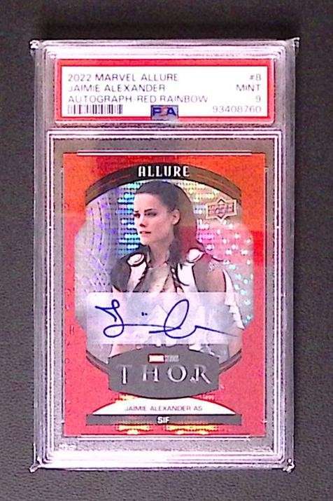 MARVEL ALLURE JAIMIE ALEXANDER AUTOGRAPH RED RAINBOW PSA 9