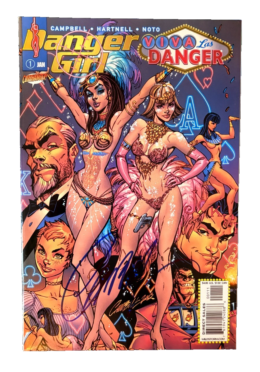 Danger Girl Viva Las Danger #1 Signed J. Scott Campbell COA 34 UK Comic Exclusives & Rare Variants – Foils & Incentives | Redsters Comics Redsters Comics Redsters Comics