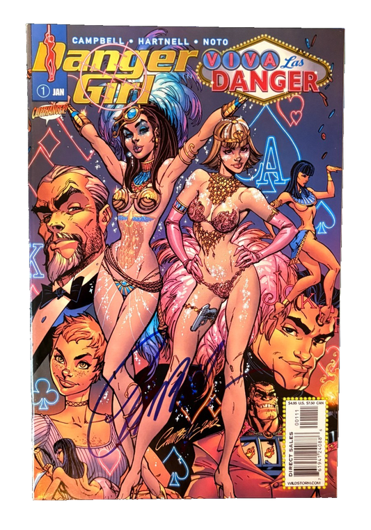 Danger Girl Viva Las Danger #1 Signed J. Scott Campbell COA 34 UK Comic Exclusives & Rare Variants – Foils & Incentives | Redsters Comics Redsters Comics Redsters Comics