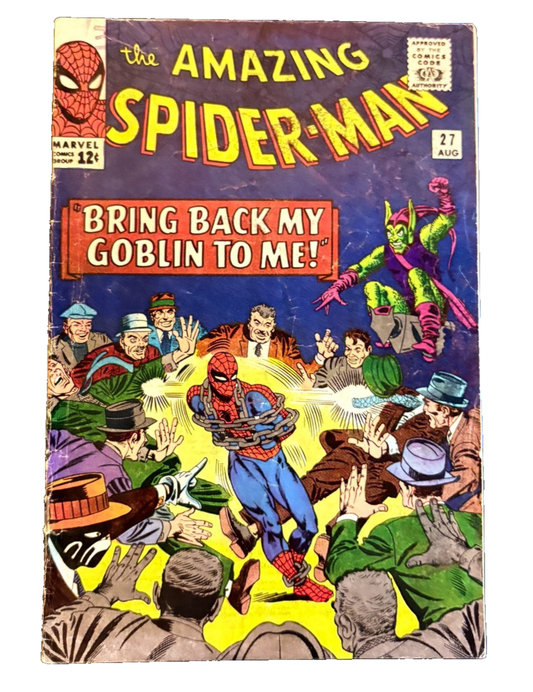 AMAZING SPIDER - MAN # 27 GREEN GOBLIN APP 1965 12c GD+ 89 Vintage Comics UK | Key Marvel & DC Issues from Silver & Bronze Age Redsters Comics Redsters Comics