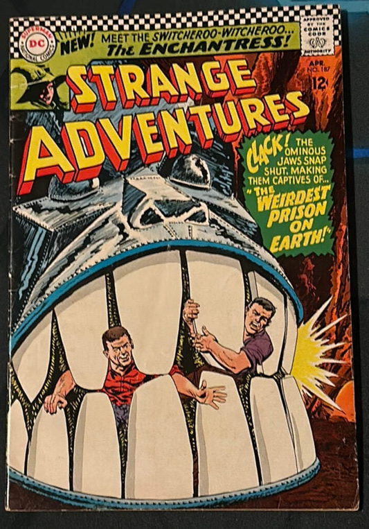 STRANGE ADVENTURES #187 DC 1966 FN 1st ENCHANTRESS 54 Vintage Comics UK | Key Marvel & DC Issues from Silver & Bronze Age Redsters Comics Redsters Comics