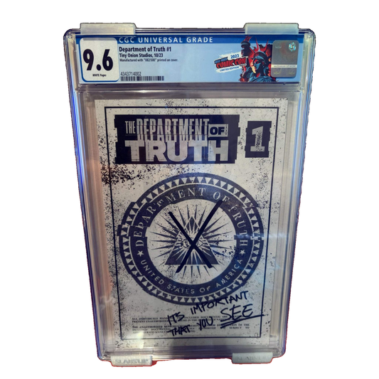 Department of Truth #1 — NYCC 2023 Bootleg Edition — CGC 9.6 (White Pages) — Lim 110 CGC Graded Comics for Sale in the UK Redsters Comics Redsters Comics