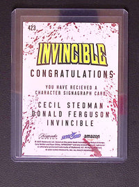 Invincible Invincible Triple Character Laser Signagraph Card 1/10 Rare Limited 70 Graded Comic Cards UK | PSA 10 & CGC Marvel Cards For Sale Redsters Comics Redsters Comics