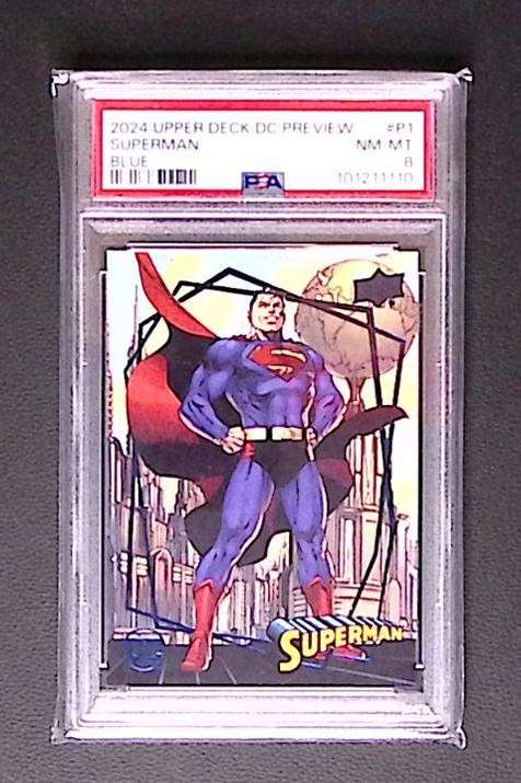 Upper Deck DC Preview Blue Superman #P-1 PSA 8