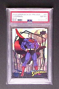 Upper Deck DC Preview Blue Superman #P-1 PSA 8 75 Graded Comic Cards UK | PSA 10 & CGC Marvel Cards For Sale Redsters Comics Redsters Comics