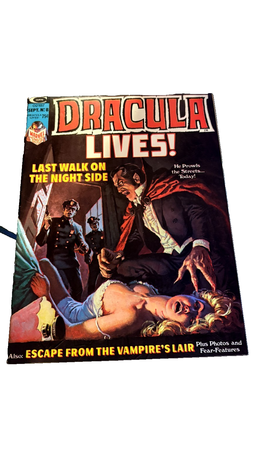 Dracula Lives #8 - Curtis Magazines / Marvel - 1974 VFN 22 Vintage Comics UK | Key Marvel & DC Issues from Silver & Bronze Age Redsters Comics Redsters Comics