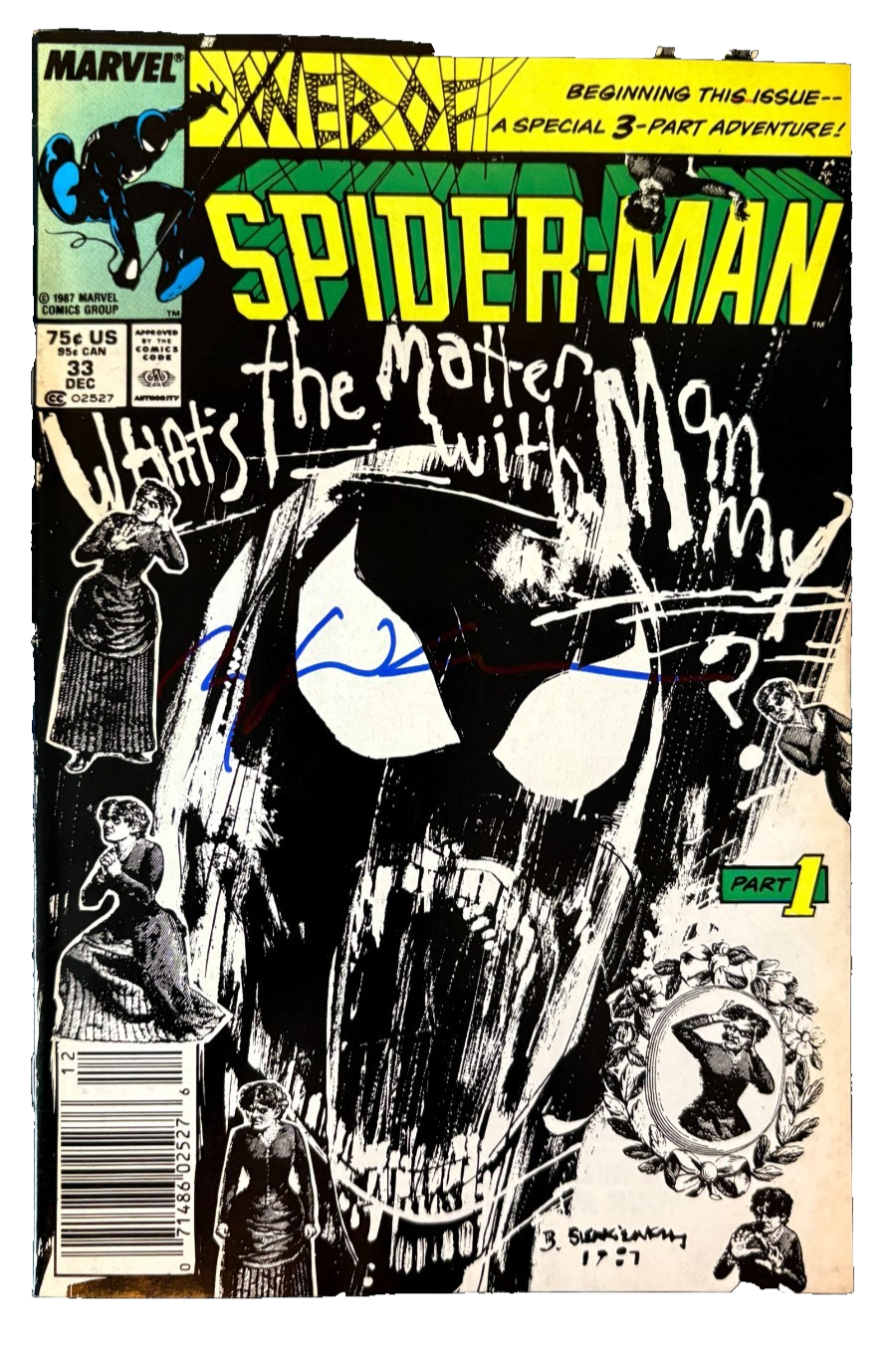 Web of Spider-Man #33 Newsstand Signed Bill Sienkiewicz COA 1987 Marvel Key 39 UK Comic Exclusives & Rare Variants – Foils & Incentives | Redsters Comics Redsters Comics Redsters Comics