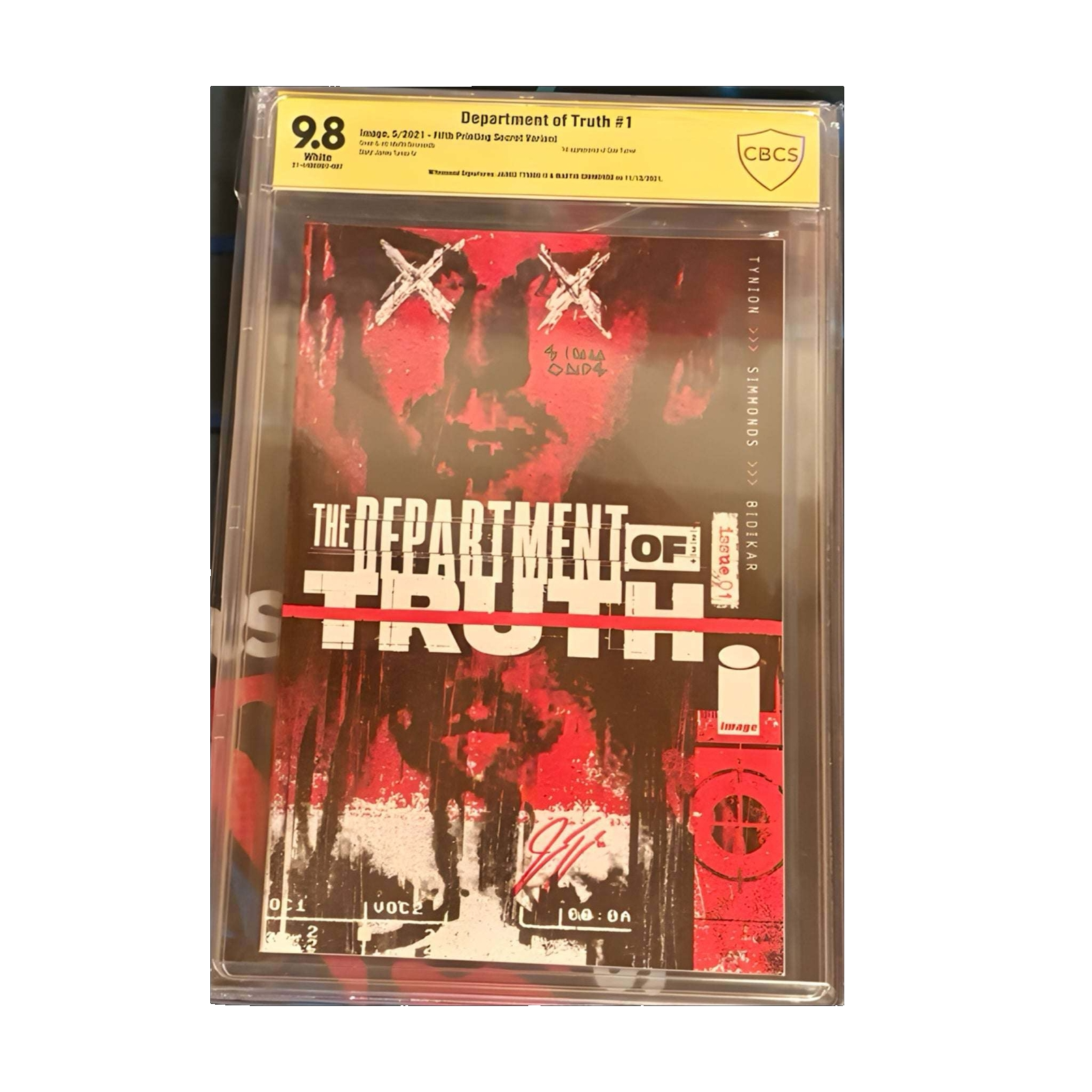 DEPARTMENT OF TRUTH #1 CBCS 9:8 Double Signed 140 CGC Graded Comics for Sale in the UK Redsters Comics Redsters Comics