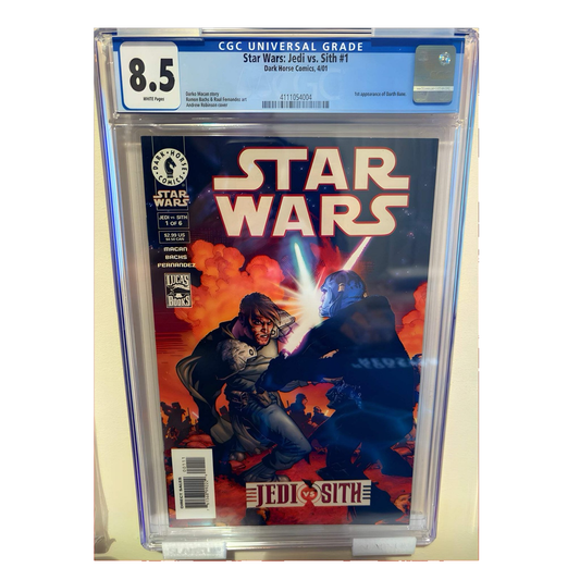 Star Wars: Jedi vs. Sith #1 — 1st Appearance of Darth Bane — CGC 8.5 (White Page 90 CGC Graded Comics for Sale in the UK Redsters Comics Redsters Comics