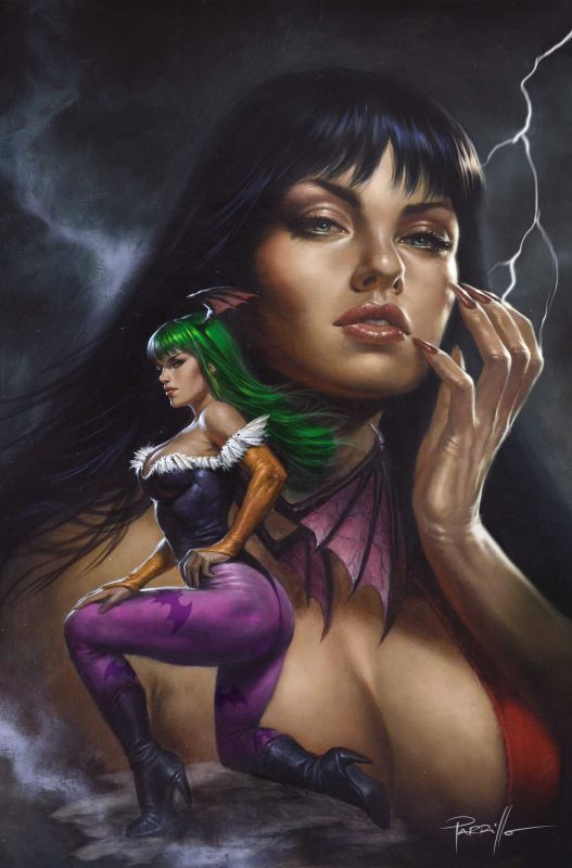 VAMPIRELLA VS DARKSTALKERS SPECIAL #1 (ONE SHOT) CVR G LUCIO PARRILLO METAL PREMIUM VAR