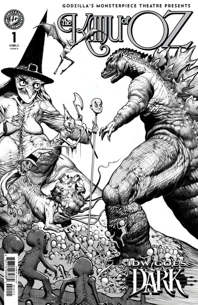 Godzilla'S Monsterpiece Theatre Presents: The Kaiju of Oz Cover D Ayala IDW Goes Dark Variant