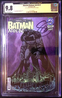 Rear of Absolute Batman Ark-M #1 Scott Snyder signed CGC 9.8 slab, certification 4772449004