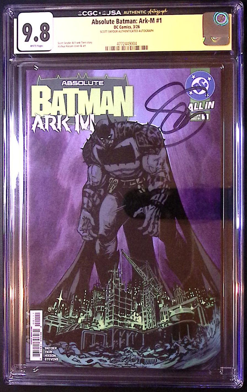 Absolute Batman: Ark-M #1 – Scott Snyder JSA Authenticated Autograph – CGC 9.8