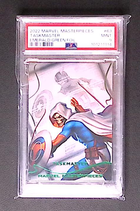 2022 Marvel Masterpieces Taskmaster Emerald Green Foil #63 – PSA 9 Mint – Rare Graded Marvel Card