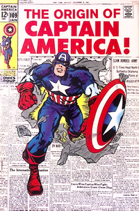 Captain America #109 1969 Marvel Comics Origin Retold VF+