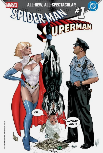 DC/Marvel: Spider-Man/Superman #1 Adam Hughes Black Cat & Power Girl Variant