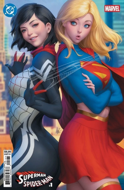 DC/Marvel: Superman/Spider-Man #1 Cover M Stanley “Artgerm” Lau Supergirl & Silk Cardstock Variant