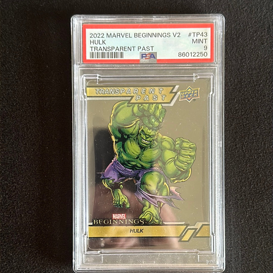 2022 MARVEL BEGINNINGS HULK TRANSPARENT PAST PSA9 MINT