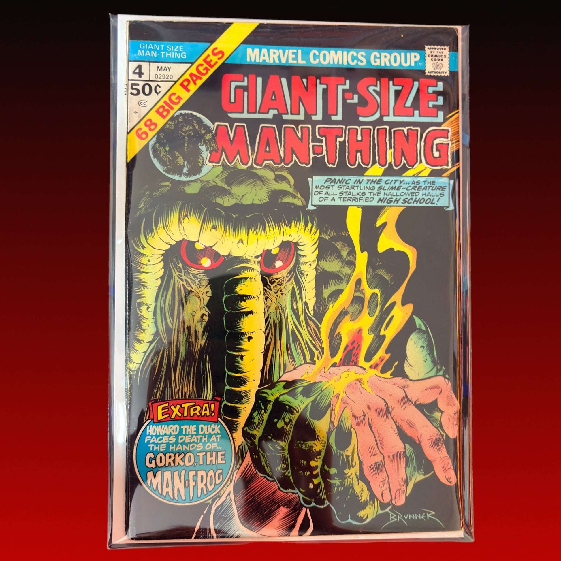 Giant-Size Man-Thing #4 – FN- (1975, Marvel) – Howard the Duck vs Garko the Man-Frog 25 Vintage Comics UK | Key Marvel & DC Issues from Silver & Bronze Age Redsters Comics Redsters Comics