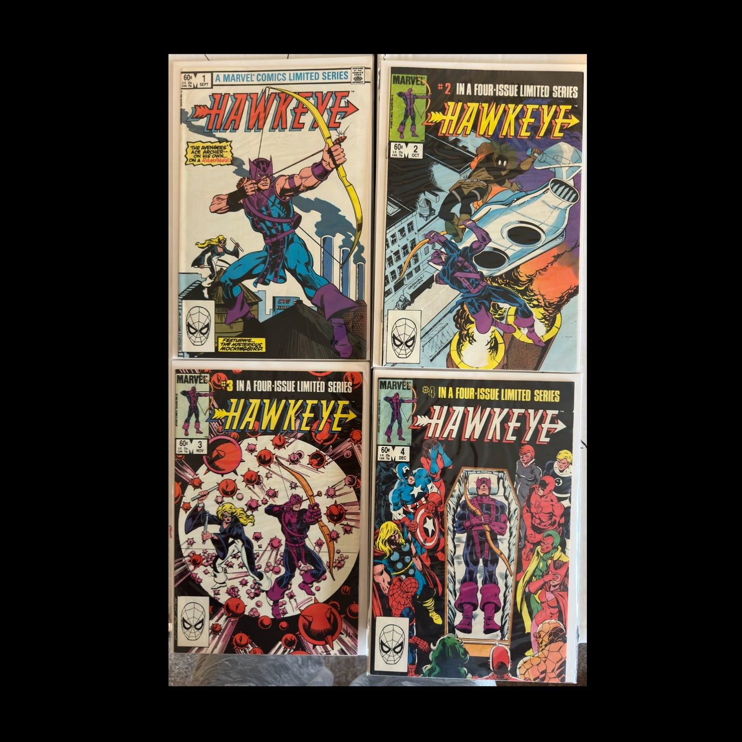 HAWKEYE #1-4 COMPLETE 4 PART ORIGIN STORY MARVEL 1983