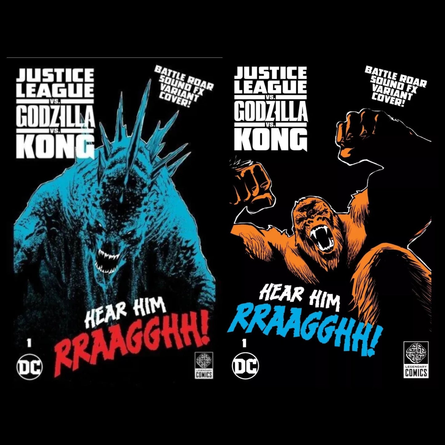 JUSTICE LEAGUE VS GODZILLA VS KONG #1 DUCE GODZILLA/KING FX VARIANT SET (06/12/2023)