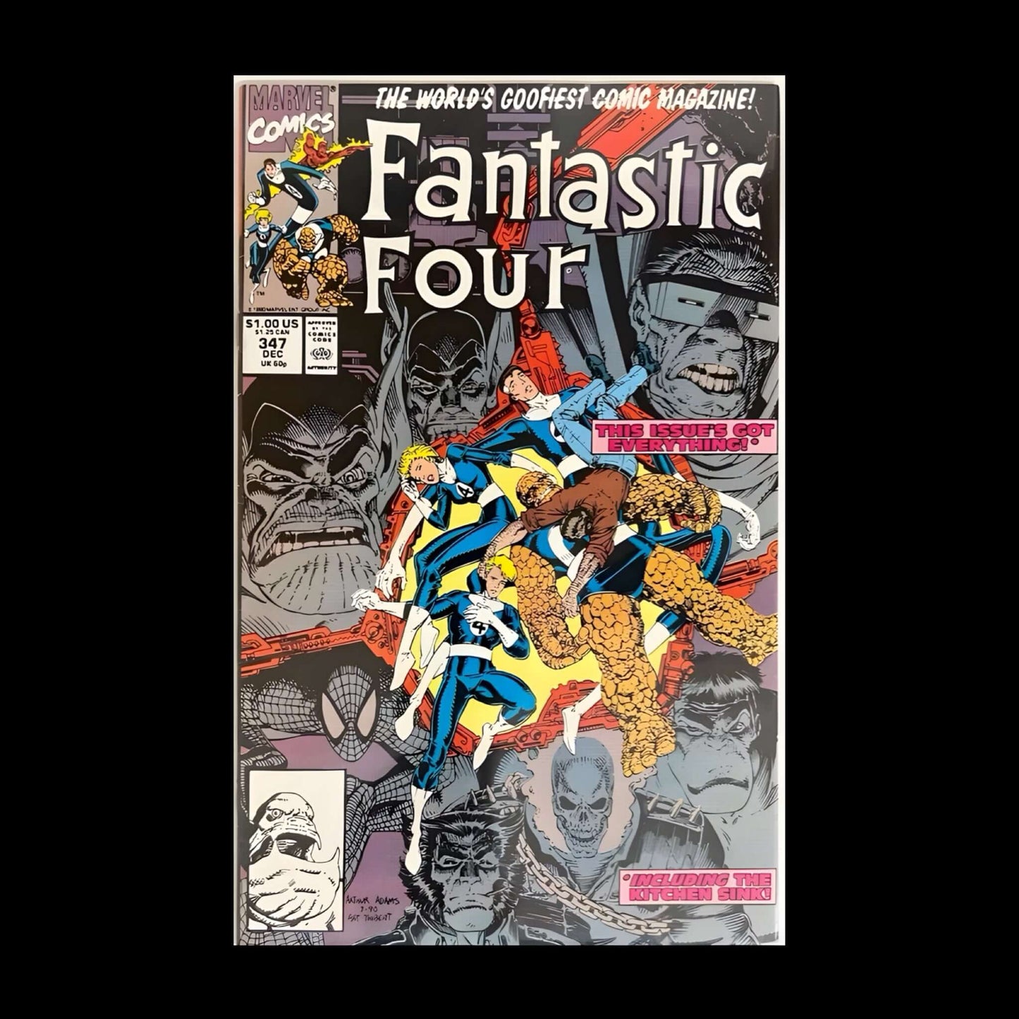 Fantastic Four 347 Marvel Comics 1990 1st new FF team Spider-man Hulk Wolverine