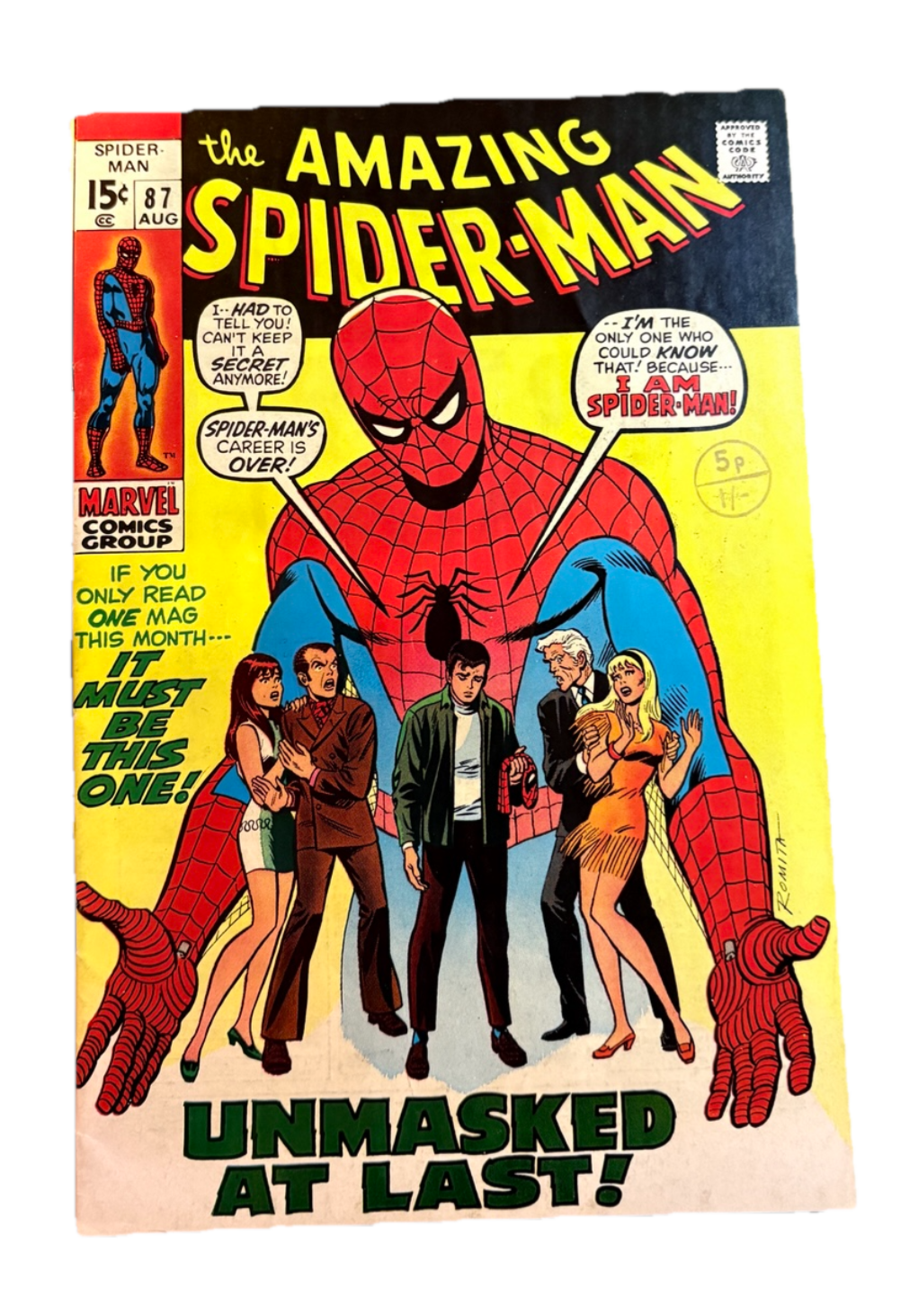The Amazing Spider-Man #87 – “Unmasked at Last!” (1970) 79 Vintage Comics UK | Key Marvel & DC Issues from Silver & Bronze Age Redsters Comics Redsters Comics