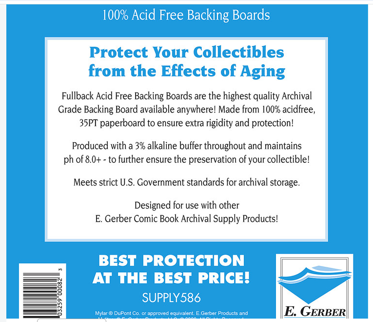 Full-Backs - Silver/Golden Comics - 35pt - fits Standard 27 Comic Supplies Redsters Comics Redsters Comics