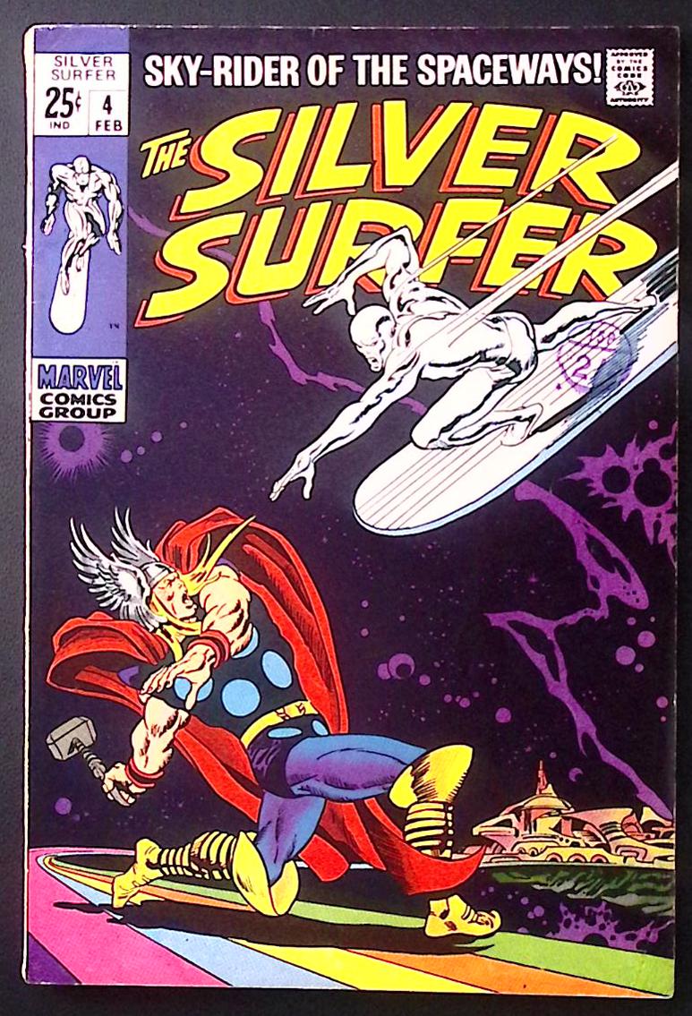 Silver Surfer #4 VF-/VF – Classic Thor Battle Cover